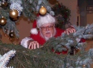 Santa trying to make an inconspicuous escape.
